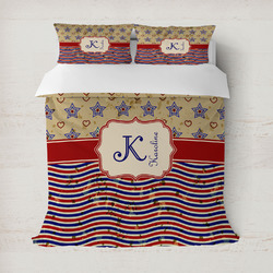 Vintage Stars & Stripes Duvet Cover Set - Full / Queen (Personalized)