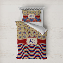 Vintage Stars & Stripes Duvet Cover Set - Twin XL (Personalized)