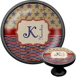 Vintage Stars & Stripes Cabinet Knob (Black) (Personalized)