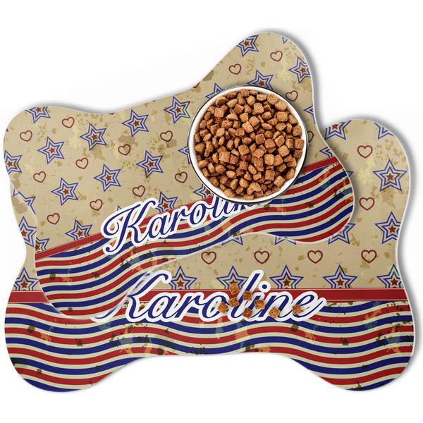 Vintage Stars & Stripes Bone Shaped Dog Mats - MAIN