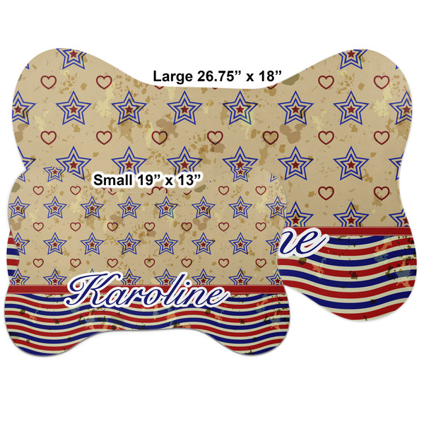 Vintage Stars & Stripes Bone Shaped Mat Comparison