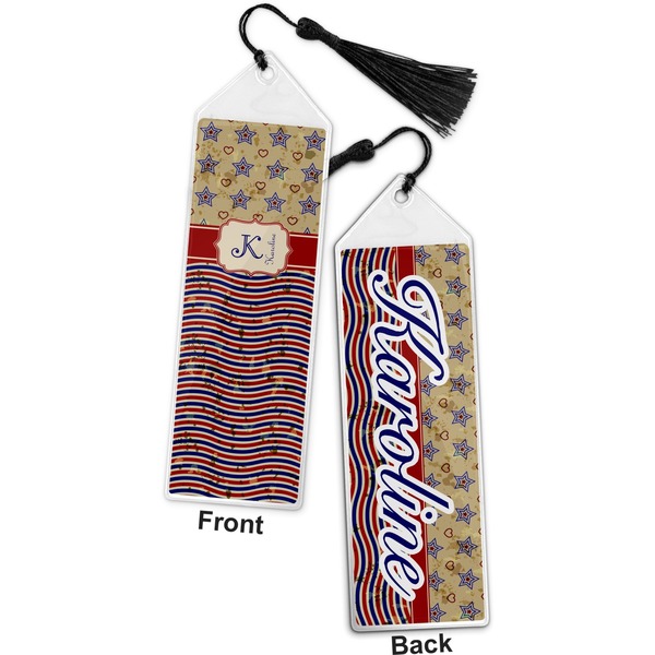 Vintage Stars & Stripes Bookmark with tassel - Front and Back