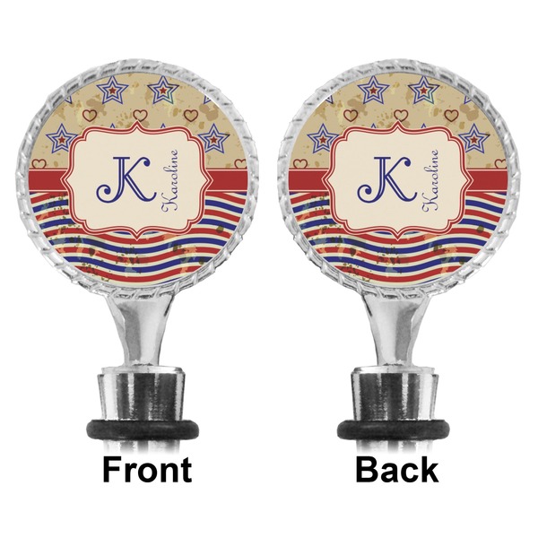 Vintage Stars & Stripes Bottle Stopper - Front and Back