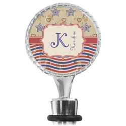 Vintage Stars & Stripes Wine Bottle Stopper (Personalized)