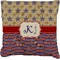 Vintage Stars & Stripes Faux-Linen Throw Pillow 26" (Personalized)