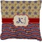 Vintage Stars & Stripes Faux-Linen Throw Pillow (Personalized)