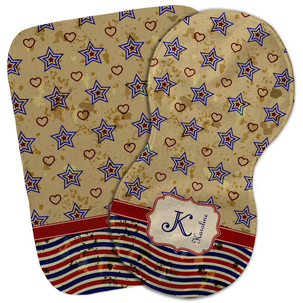 Custom Vintage Stars & Stripes Burp Cloth (Personalized)
