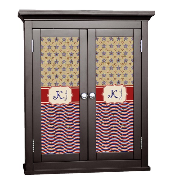 Custom Vintage Stars & Stripes Cabinet Decal - Large (Personalized)