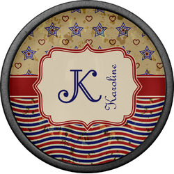 Vintage Stars & Stripes Cabinet Knob (Black) (Personalized)