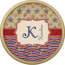 Vintage Stars & Stripes Cabinet Knob - Gold (Personalized)