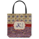 Vintage Stars & Stripes Canvas Tote Bag - Small - 13"x13" (Personalized)