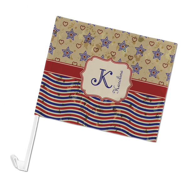 Custom Vintage Stars & Stripes Car Flag - Large (Personalized)