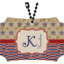 Vintage Stars & Stripes Rear View Mirror Ornament (Personalized)