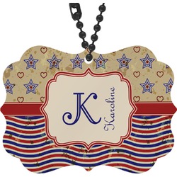 Vintage Stars & Stripes Rear View Mirror Charm (Personalized)