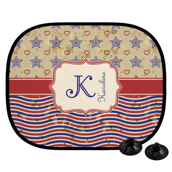 Custom Vintage Stars & Stripes Car Side Window Sun Shade (Personalized)