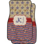 Vintage Stars & Stripes Car Floor Mats (Front Seat) (Personalized)