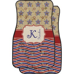 Vintage Stars & Stripes Car Floor Mats (Front Seat) (Personalized)