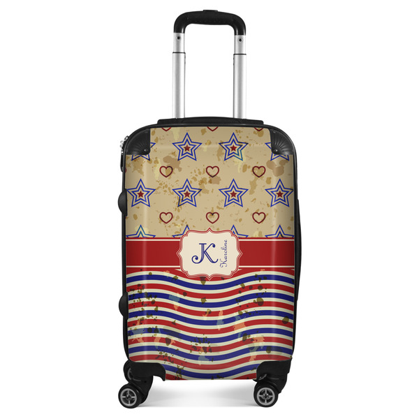 Custom Vintage Stars & Stripes Suitcase - 20" Carry On (Personalized)
