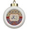 Vintage Stars & Stripes Ceramic Ball Ornament (Personalized)