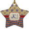 Vintage Stars & Stripes Ceramic Flat Ornament - Star (Front)