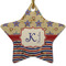 Vintage Stars & Stripes Star Ceramic Ornament w/ Name and Initial