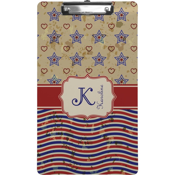 Custom Vintage Stars & Stripes Clipboard (Legal Size) (Personalized)