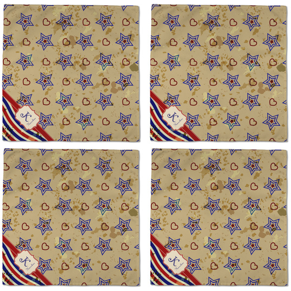 Vintage Stars & Stripes Cloth Napkins - Personalized Dinner (APPROVAL) Set of 4