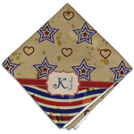 Vintage Stars & Stripes Cloth Dinner Napkin - Single w/ Name and Initial