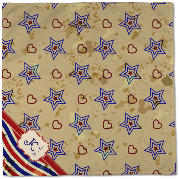 Vintage Stars & Stripes Cloth Napkins - Personalized Dinner (Full Open)