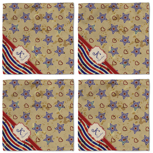 Vintage Stars & Stripes Cloth Napkins - Personalized Lunch (APPROVAL) Set of 4