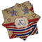 Vintage Stars & Stripes Cloth Napkins - Personalized Lunch (PARENT MAIN Set of 4)