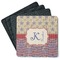 Vintage Stars & Stripes Square Rubber Backed Coasters - Set of 4 (Personalized)
