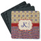 Vintage Stars & Stripes Square Rubber Backed Coasters - Set of 4 (Personalized)