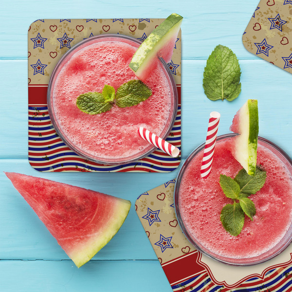 Vintage Stars & Stripes Coaster Set - LIFESTYLE