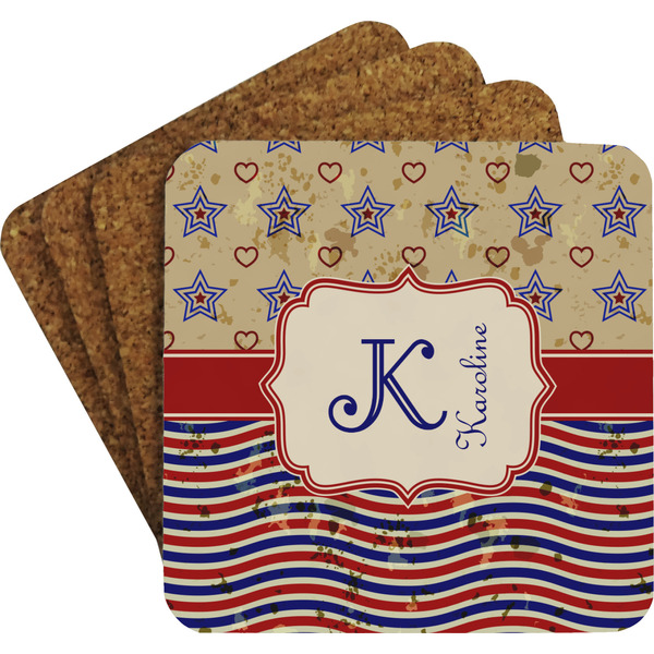 Vintage Stars & Stripes Coaster Set (Personalized)