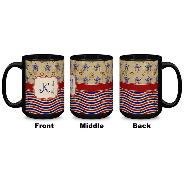 Vintage Stars & Stripes Coffee Mug - 15 oz - Black APPROVAL