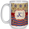Vintage Stars & Stripes 15 Oz Coffee Mug - White (Personalized)