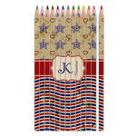 Vintage Stars & Stripes Colored Pencils (Personalized)