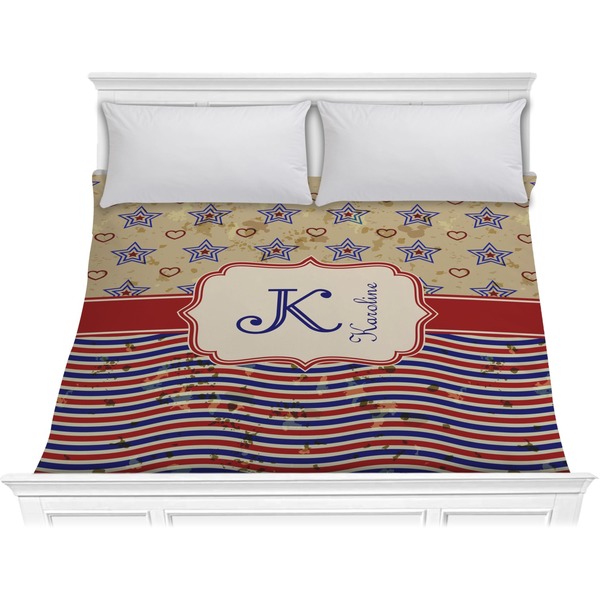 Custom Vintage Stars & Stripes Comforter - King (Personalized)
