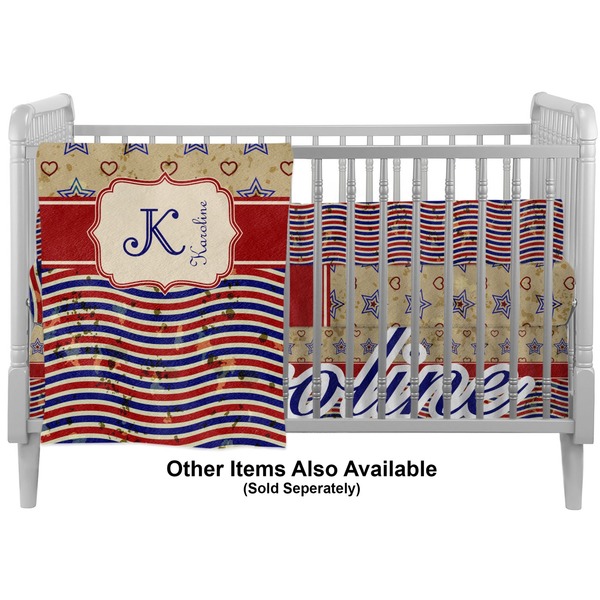 Vintage Stars & Stripes Crib - Profile Sold Seperately