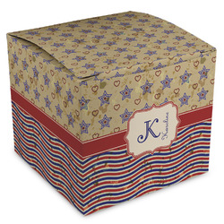 Vintage Stars & Stripes Cube Favor Gift Boxes (Personalized)