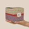 Vintage Stars & Stripes Cube Favor Gift Box - On Hand - Scale View