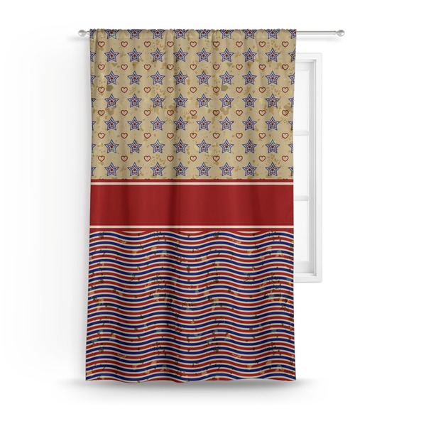 Custom Vintage Stars & Stripes Curtain - 50"x84" Panel