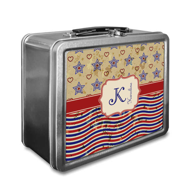 Custom Vintage Stars & Stripes Lunch Box (Personalized)