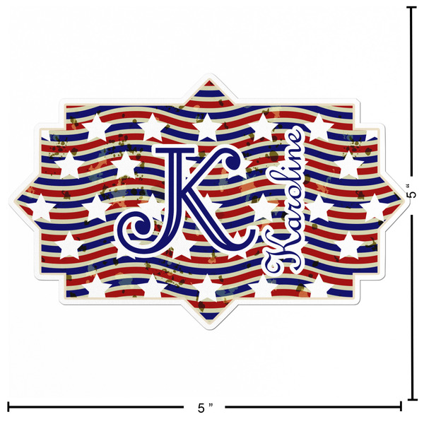 Vintage Stars & Stripes Custom Shape Iron On Patches - L - APPROVAL