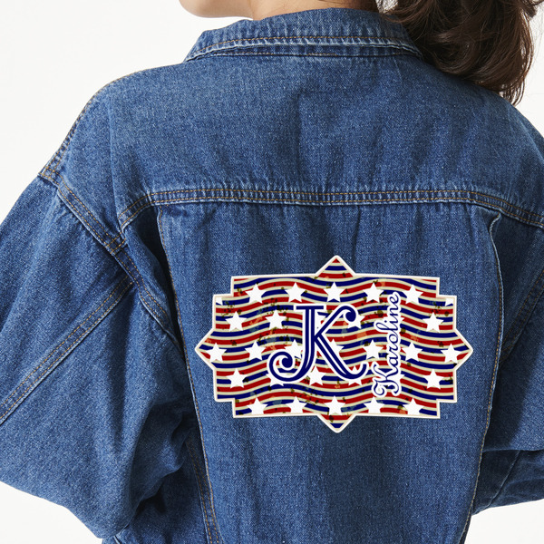 Custom Vintage Stars & Stripes Twill Iron On Patch - Custom Shape - 3XL (Personalized)