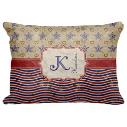 Vintage Stars & Stripes Decorative Baby Pillowcase - 16"x12" (Personalized)