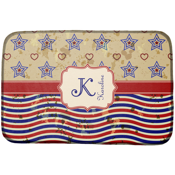 Custom Vintage Stars & Stripes Dish Drying Mat (Personalized)