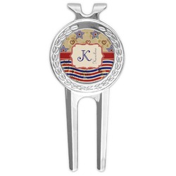 Vintage Stars & Stripes Golf Divot Tool & Ball Marker (Personalized)