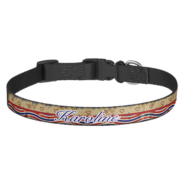 Custom Vintage Stars & Stripes Dog Collar (Personalized)